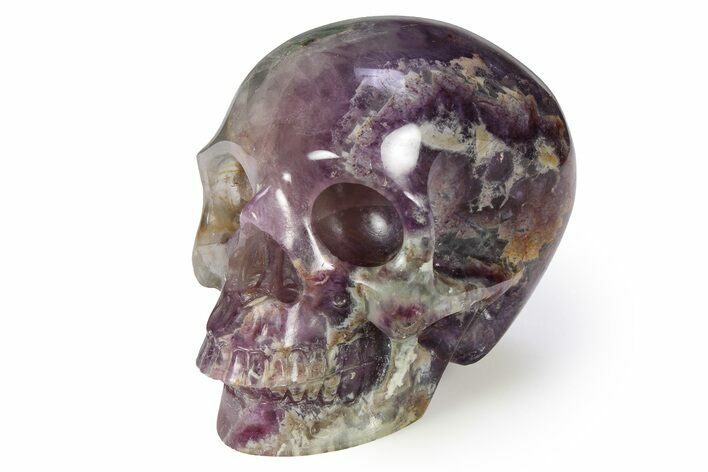 Realistic Brecciated Fluorite Skull #382258